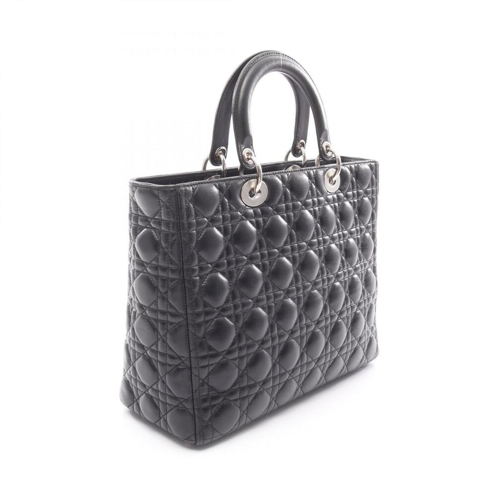 Dior Lady Cannage Handbag Leather Black
